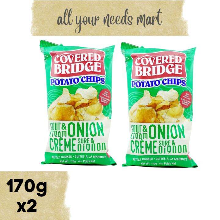 Covered Bridge • Potato Chips • Sour & Cream Onion • 170g x2 Lazada PH