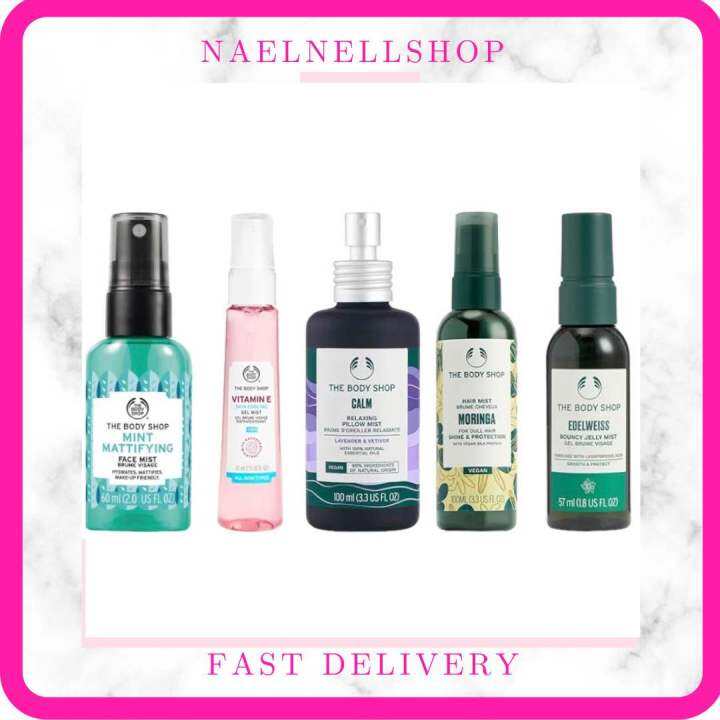 THE BODY SHOP Calm Relaxing Mist Vitamin E Gel Mist Moringa Hair Mist