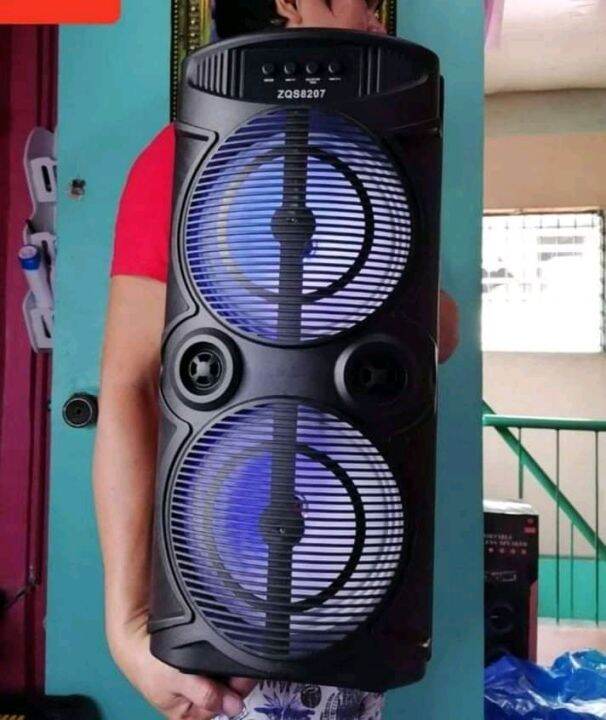 BIG DOUBLE BLUETOOTH KARAOKE SPEAKER AUXIN FMRADIO FREE MIC AND REMOTE ...