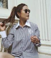 White Collar Stripe Shirt