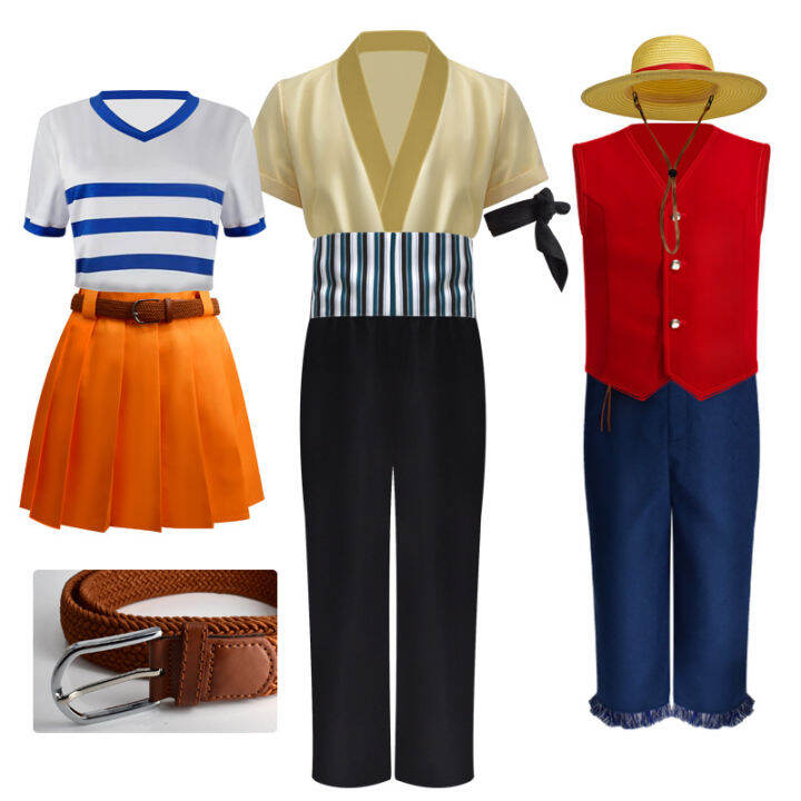 Cosplay Luffy Full Set Halloween Anime Costume RealLife Version Movie