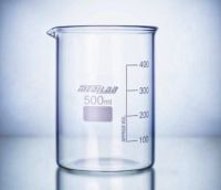 บีคเกอร์แก้ว (Medilab) Beaker Low Form, Graduated with Spout ประเทศอินเดีย มีขนาด 50 ml,100 ml,150 ml,250 ml,500 ml,600 ml,1,000 ml