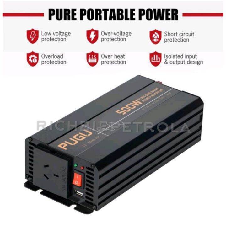 Power Inverter 500watt Solar Inverter Pure Sine Wave 12v to 220v