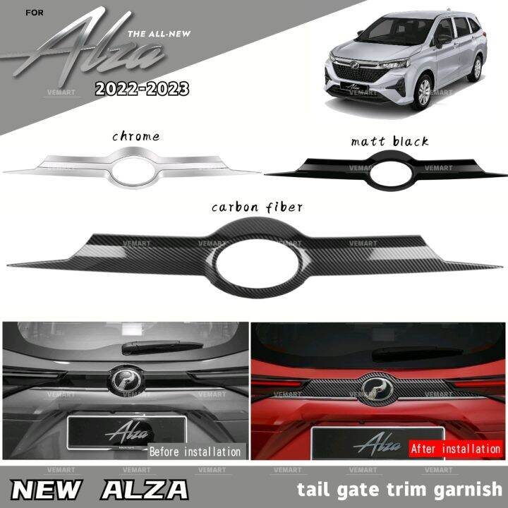 Vemart Perodua alza 2022 new facelift car tail gate trim garnish ...