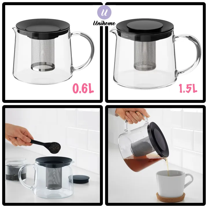 RIKLIG Teapot, Glass (0.6 l or 1.5 l ) Lazada