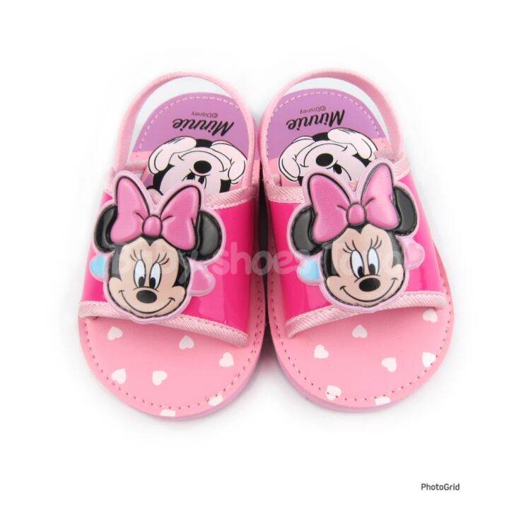 ส่งจากไทย-รองเท้ารัดส้นเด็ก-รองเท้าลาย-minnie-mouse-รองเท้ารัดเดิน-น้ำหนักเบา