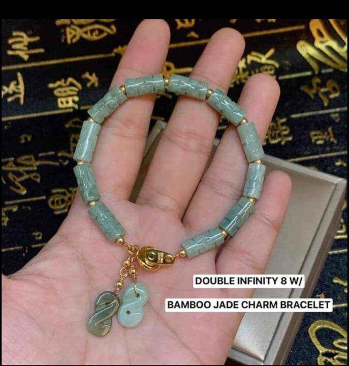 Bamboo Jade w/ infinity 8 jade Lucky Bracelet Lazada PH