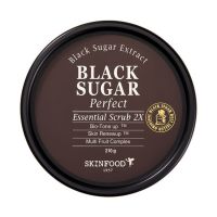 ของแท้ 100%มั่นใจได้ค่ะ Skinfood Black Sugar Perfect Essential Scrub 2X (210g) สครับสูตรเข้มข้นถึง 2 เท่า เม็ดสครับละเอียดไม่บาดผิวหน้า