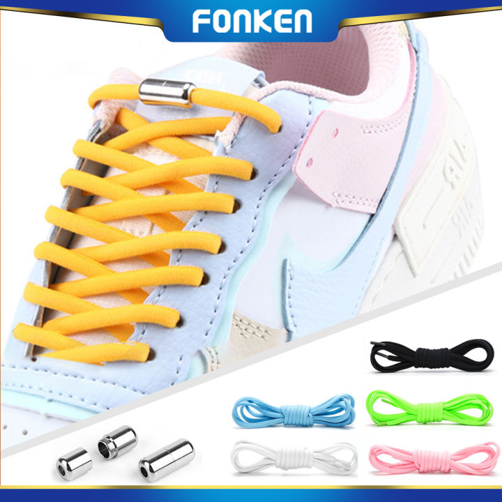 FONKEN 1Pair Elastic No Tie Shoelaces Semicircle Shoe Laces For Kids