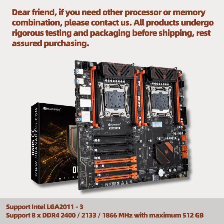 HUANANZHI X99 F8D Plus Motherboard + Intel 2*E5-2680v3 CPU + DDR4 RECC ...