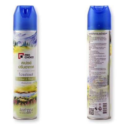 สเปรย์ปรับอากาศ โปรช้อยส์ กลิ่นคลีนแอนด์เฟรช 300มล.(บริษัทเปลี่ยนจาก เอ๊กตร้ามาเป็นโปรช้อยส์ แต่กลิ่นเหมือนเดิมครับ)  Pro Choice Air Freshener Spray 300ml.