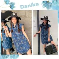 Denim’s Rose Dress เดรสยีนส์พิมพ์ลาย เดรนสไตล์เกาหลี