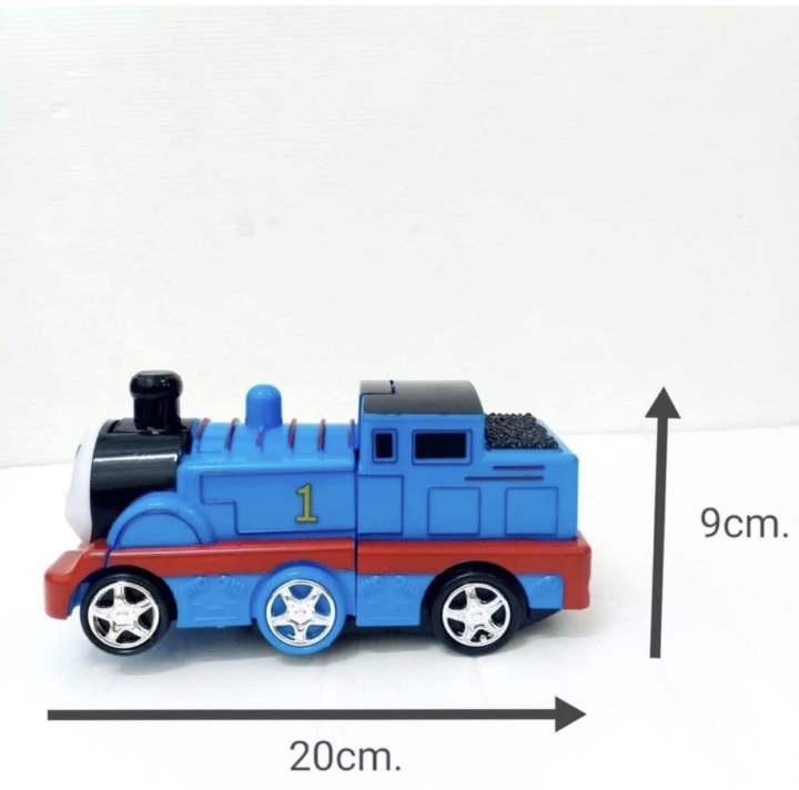 หุ่นยนต์รถไฟโทมัส-แปลงร่าง-ใส่ถ่าามีเสียงมีไฟวิ่งได้