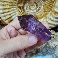 หินแหลมสองปลาย หินอเมทริน(ametrine)หินอเมทิสต์(Amethyst)อเมทิส อะเมทิสต์ ยาว 6.3 ซม.กว้าง 2.7 ซม.หนา 2.3 ซม.น้ำหนัก 45 g.