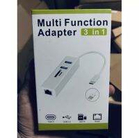 USB C HUB SD/TF/RJ-45 Multi Function Adapter 3 in 1 แล็ปท็อปอะแดปเตอร์ SD TF RJ45 Usb hub 2Port