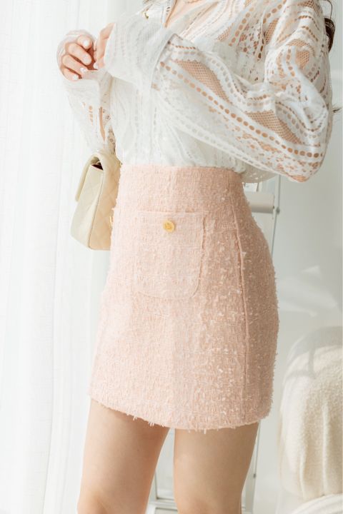 dewishes-tweed-skirt-กระโปรงสั้น-ผ้าทวีท