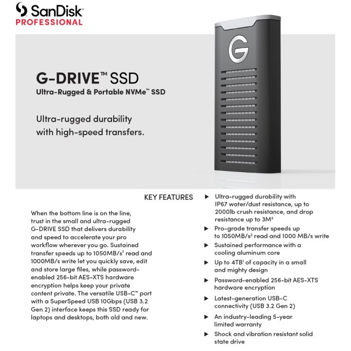 sandisk-professional-g-drive-ssd-500gb-usb-3-2-external-ssd-nvme-sdps11a-500g-gbanb-typec-10gbps-ประกัน-5-ปี