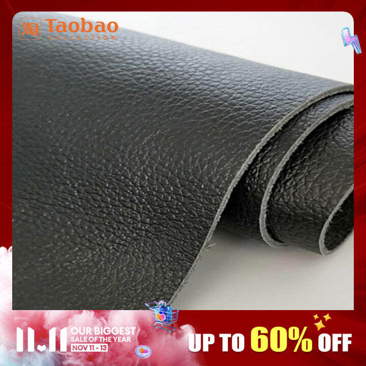 Black FullGrain Leather Cowhide Leather Genuine Leather Fabric Leather