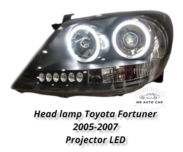 ไฟหน้า FORTUNER 2005 2006 2007 ไฟหน้าแต่ง ไฟหน้าโปรเจคเตอร์ โตโยต้า ฟอร์จูนเนอร์ Headlamp Toyota Fortuner Projector LED ปี2005-2007