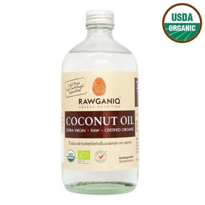 (Rawganiq Organic Virgin Coconut oil ,Cold) 450 ML. รอแกนิค น้ำมันมะพร้าวบริสุทธิ์สกัดเย็น ออร์แกนิค