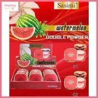 (S93002) Sasimi Watermelon Double Powder เเป้งพัฟเเตงโม เเป้งผสมรองพื้น เเป้ง2ชั้น คุมมัน ปกปิด ติดทน ขนาด 20 กรัม