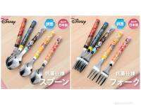 Disney Antibacterial spoon &amp; fork set for Kids ชุดช้อนส้อมสำหรับเด็กลายการ์ตูนดิสนีย์ จากญี่ปุ่น - Yaxel