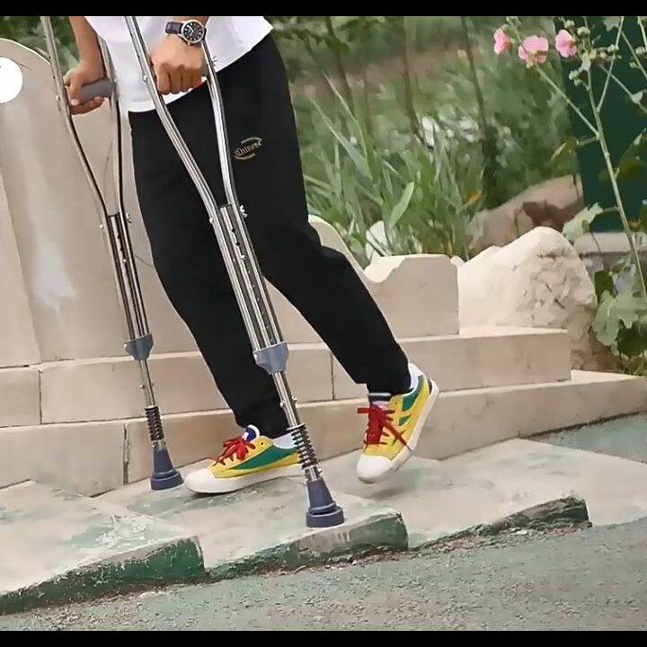 Crutches for The Elderly Double Crutches Stainless Steel Adjustable