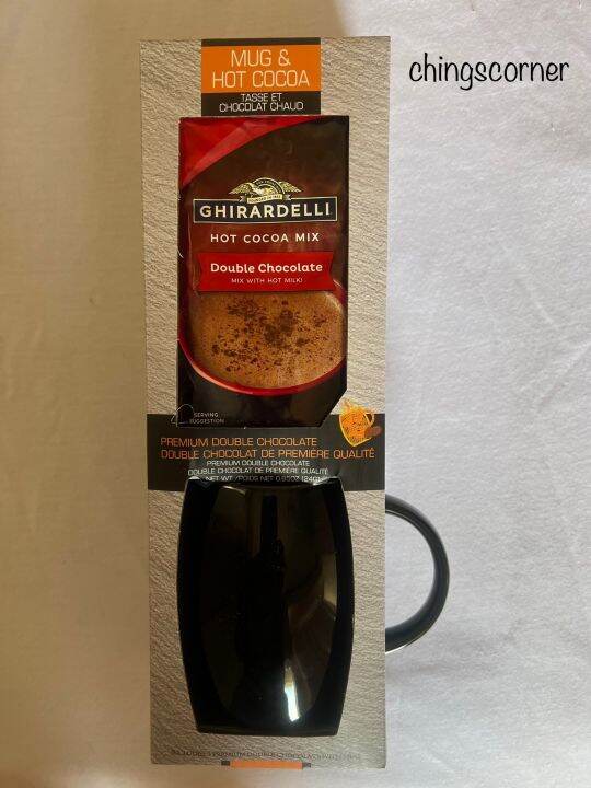 GHiRARDELLI MUG and PREMIUM DOUBLE CHOCOLATE MIX Set, USA, Expiry May