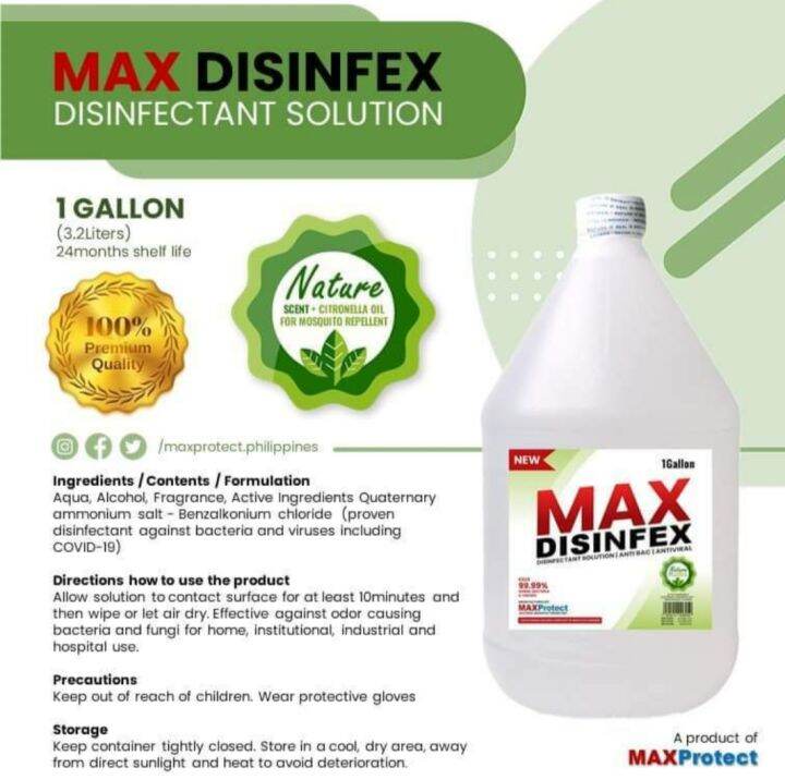 MULTI PURPOSE DISINFECTANT SOLUTION/ANTIBAC/ANTIVIRAL {1 GALLON} NATURE SCENT by MAXPROTECT (FDA