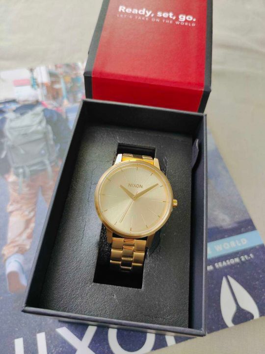 ส่งฟรี-นาฬิกาข้อมือ-nixon-kensington-quartz-gold-dial-watch-nxa099502-00-รับประกันของแท้-100-ไม่แท้ยินดีคืนเงินเต็มจำนวน