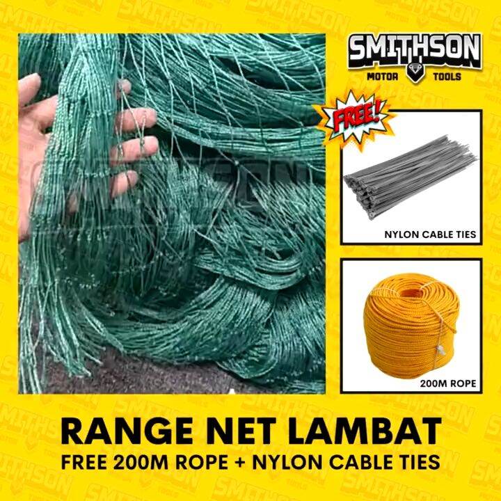Smithson Range Net 1inch/1.25inch/1.5inch/2inch x 100m with Free 200m