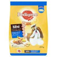 อาหารสุนัขพันธุ์เล็ก เพดดีกรี มินิ Pedigree Mini รสไก่ ตับและผัก Chicken, Liver and Vegetable flavor 400 กรัม/ 400g