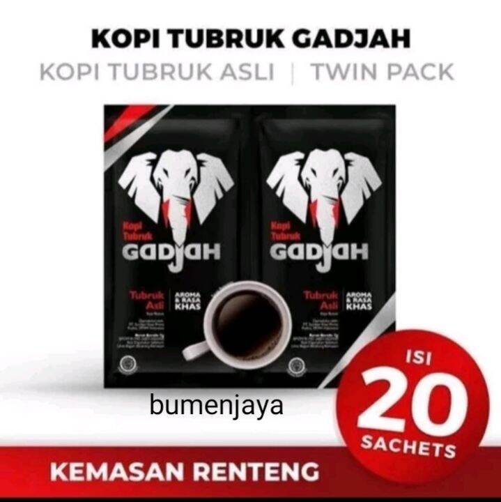 Kopi tubruk gadjah asli harga per pack isi 20 sachet Lazada Indonesia