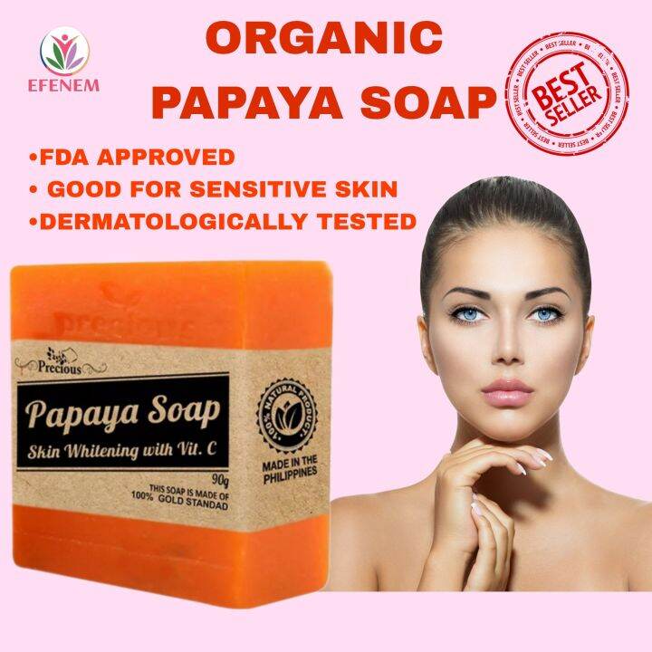 EFENEM Organic Papaya Soap , FDA Approved, Dermatologically Tested