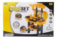 โต๊ะเครื่องมือช่าง Tool set มาพร้อมเคาน์เตอร์แบ่งเป็น 2 ชั้นสำหรับใส่อุปกรณ์เครื่องมือช่างสำหรับเด็กมาพร้อมอุปกรณ์มากมาย