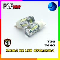 (2ชิ้น) หลอดไฟถอย LED หลอดไฟสำหรับรถยนต์ 33 LED 7440 ขั้วเสียบ T20