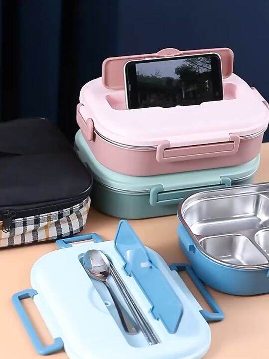 Lunch box 304 stainless steel students compartment insulation household