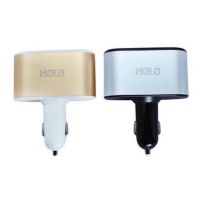 Holoรุ่น C21 ช่องเสียบที่ชาร์จแบตในรถยนต์ USB 2 Port มีช่องจุดบุหรี่ในรถยนต์ 2 ช่อง และช่องเสียบที่ชาร์จแบตในรถยนต์ 3.1A