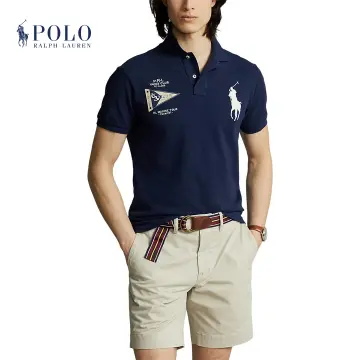 POLO RALPH LAUREN CUSTOM SLIM FIT BIG PONY MESH POLO SHIRT, Navy blue  Men's Polo Shirt