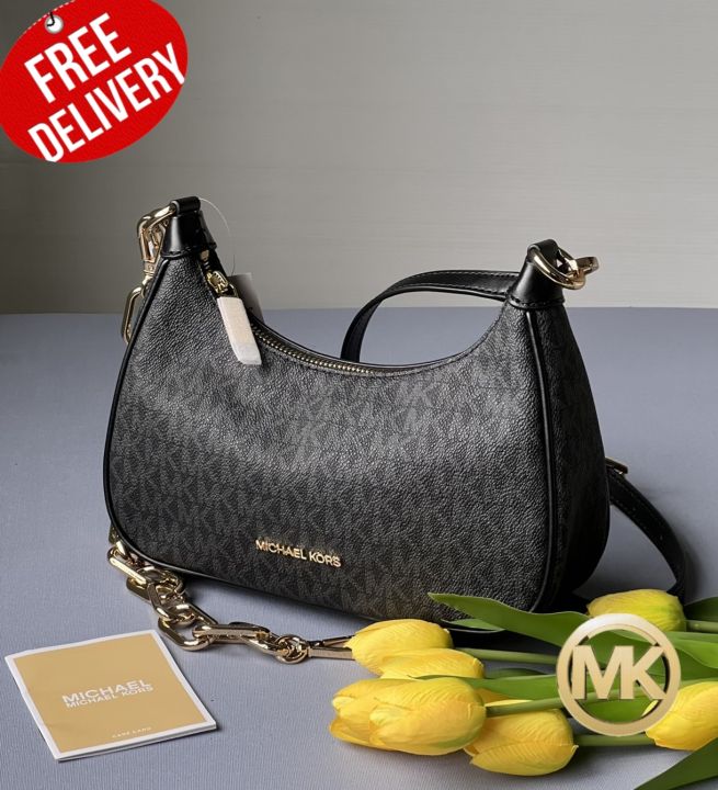 Michael Kors Signature Cora Medium Zip Pouchette Bag Black