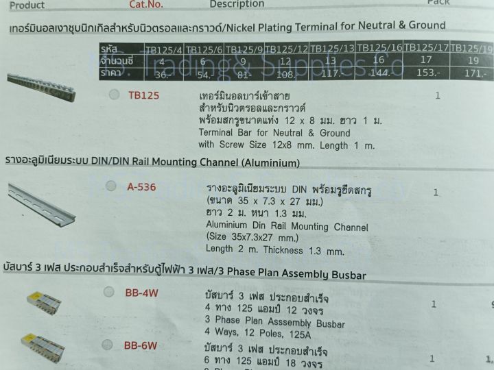 haco-tb125-เทอร์มินอลเงาชุบนิกเกิลสำหรับนิวตรอลและกราวด์-nickel-plating-terminal-for-neutral-amp-ground