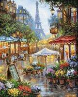 Paint by numbers ภาพระบายสีตามตัวเลข  : Paris market