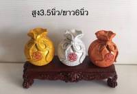 ชุดถุงทองเงินนากสูง3.5นิ้วพร้อมฐาน