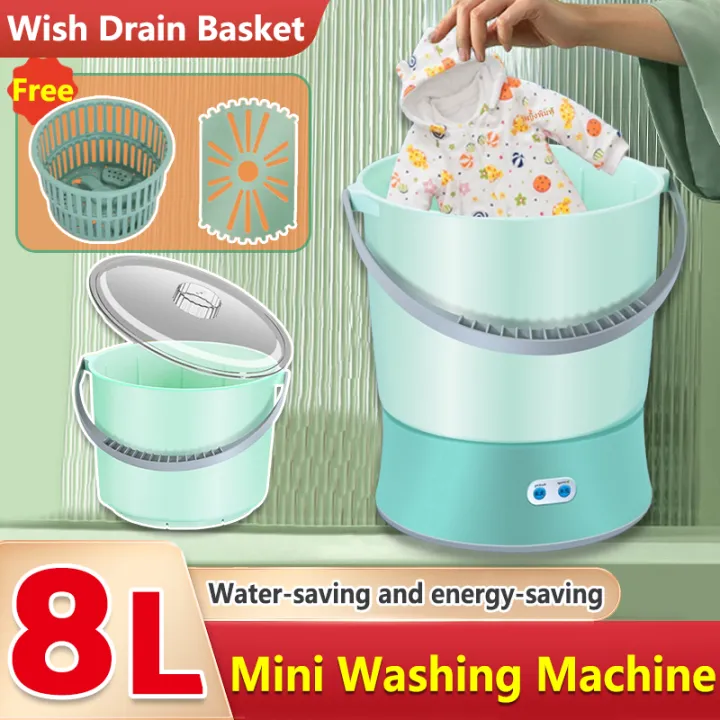 👙With Drain Basket👕Mini Washing Machine with spindryer (equipped with