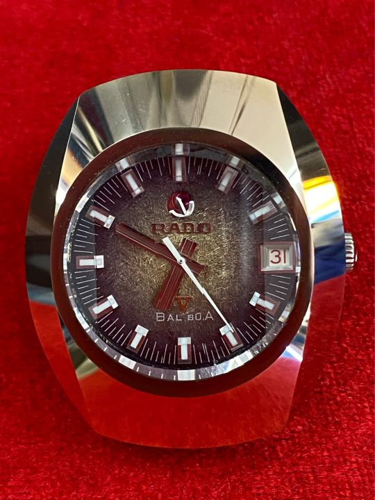 rado-balboa-25-jewels-automatic-ตัวเรือนคาไบรท์-นาฬิกาผู้ชาย-นาฬิกามือสองของแท้