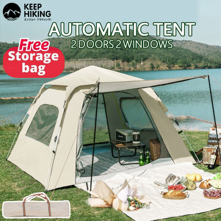 KEEP Tent Camping tent 6-12 people automatic camping tent 240x240x135cm ...