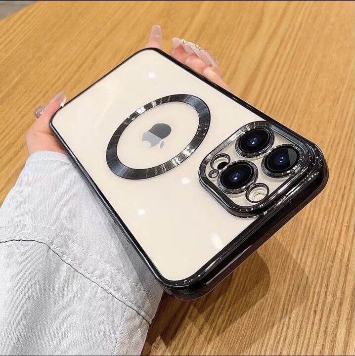 เคสนิ่มชาร์จได้-ขอบเงาพร้อมเลนส์กล้องในตัว-สำหรับ-iphone-i11-11promax-i12-12pro-12promax-i13-13pro-13promax