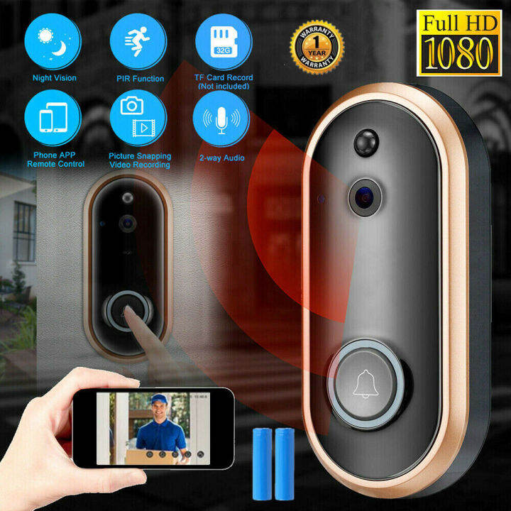 HD 1080P Smart WiFi Video Doorbell Camera APP Visual Night
