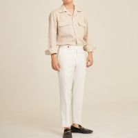 Thepatterns.co - Signature basic pants in white color