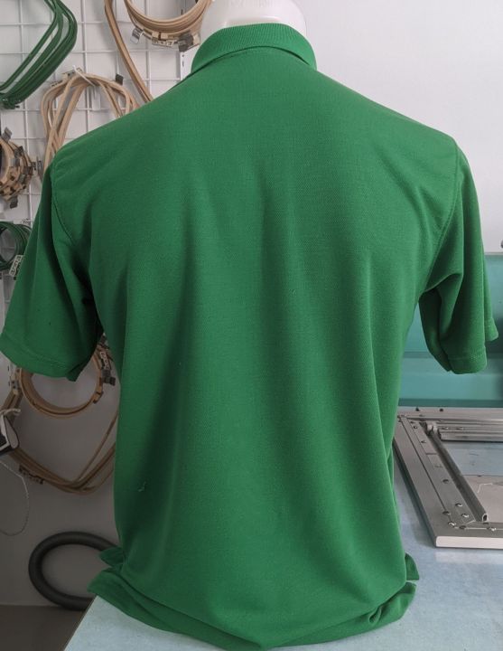 เสื้อคอโปโลสีเขียว-ไซส์ผู้ชาย-ผ้า-tk-link